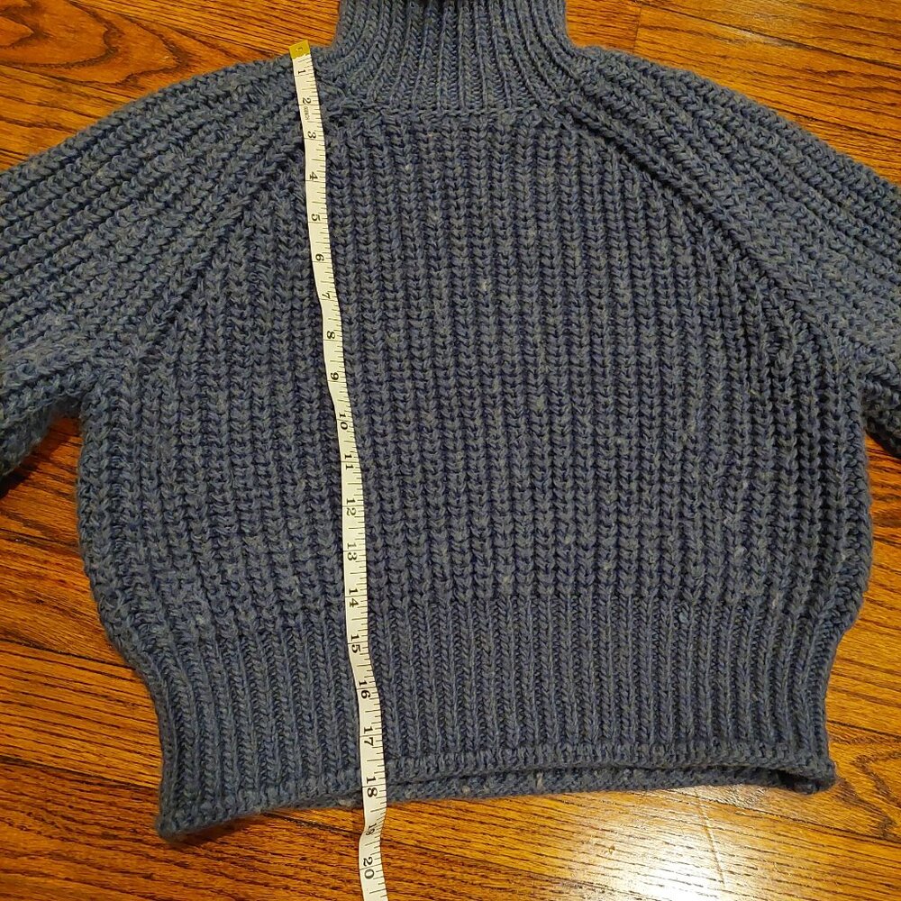 H&M Small Bluish Grey Heavy Knit Turtleneck Sweater - Picture 7 of 8